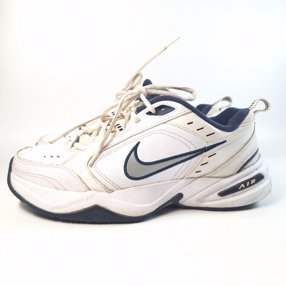 Nike Monarch Shoes Sneakers White / Blue Silver Swoosh 432361-102 Size 8 - Picture 1 of 13